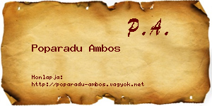 Poparadu Ambos névjegykártya