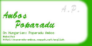 ambos poparadu business card